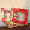 Geschenkomschakeling 10 stks Merry Christmas Cupcake Boxes Nougat Chocoladetaart Decoreren Sprogramma's Event feest Diy Handmade pakket