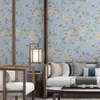 Wallpapers 10m Roll Non Woven Floral Bird Wallpaper Modern Retro Yellow Flower Living Room Bedroom Wall Paper Home Decoration