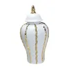 Lagringsflaskor orientalisk stil ingefära burk med lock lyx porslin vas för trädgårdsfest skrivbord vardagsrum display
