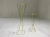 Party Decoration 70CM/50CM Flower Vases Bright Gold/ White Stands Metal Road Lead Wedding Centerpiece Flowers Rack For Event Decorat