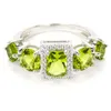 Cluster Rings 27x10mm Romantic 3.7g Green Peridot Violet Tanzanite White CZ Females Daily Wear 925 Solid Sterling Silver