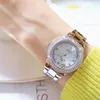 Wristwatches Women Watch 2023 Rhinestone Crystal Silver Dress Stainless Steel Clock Montre Femme