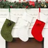 Christmas Decorations Knitted Stockings Santa Claus Candy Gift Bag Cable Knit Stocking Xmas Tree Hanging Ornament Fireplace Decoration