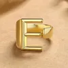 Clusterringen 26 Engelse letters 925 Silver Ring Joint Fashion Persoonlijkheid Retro Index Finger Opening 18K Gold
