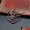 Pendant Necklaces Copper Wire Heart Necklace Somate Couple Chain Sweater Simple Fashion Drop Delivery Jewelry Pendants Dhfhx