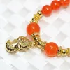 Strand Top Quality Europe Ethnic Style Multilayer Long Bracelets Orange Stone Jades Chalcedony 6mm Round Beads Jewelry B2229