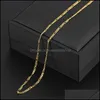 Chains Pretty Gold Necklace 18K Color Twisted Classic Necklaces Wholesale Diy Long Chain Drop Delivery Jewelry Pendants Dhbyo