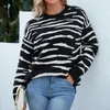 Damestruien Elegante casual vrouwen streetwear trui losse pullover vrouw gebreide tops gestreepte meisjes gebreide dame's herfst winter