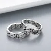Nya kärleksringar designer smycken mode randig bokstav universal 925 silverpläterad retro rostfritt stål ring parti engagemang val276z