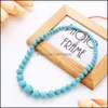 Beaded Necklaces Ethnic Fashion Necklace Turquoise Short Round Beads For Women Drop Delivery Jewelry Pendants Dhg8L