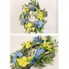 Dekorative Blumen Kränze Kosmos Frühlingskranz für Haustür Sommer Weiden handgewebt natürliche runde Girlande Walldekorative