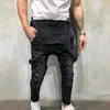 Dżinsy męskie 2023 Men Risped Dżins Koszyk kombinezonu Jean Casual Supners Pants Men Mode Hip Hop Bib Pantwear