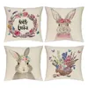 Pillow Long Satin Pillowcase Cover Easter Decor Linen 4PC Print Cases Sofa Home Periwinkle Pillows Decorative Throw
