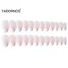 Faux ongles français ongles 24pcs blanc rose presse-on pour les femmes portables artificiels couverture complète rapide