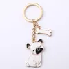 Keychains sleutelhanger roestvrij staal teckel sieraden hondenring vrouwen meisjes handtas hanger dierenauto accessoires