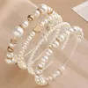 Strand Imitation Pearl Love Heart Bracelet Set pour femmes Fashion Elagent Party Jewerly