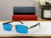 Vintage Rectangle Lunettes De Soleil Sans Monture Designer Femmes Hommes Lunettes De Soleil Cadre Lentille Bleue Lunettes En Bois Homme Anti-Bleu Lumière Corne De Buffle Gl Gxmf