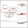 Linkketen 1 set verstelbare boho colorf handgeweven mtilayer armbanden wax touw armband voor vrouwen valentijnsdag sieraden cadeau druppel de dh8hl