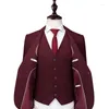 Men's Suits 2023 Luxury Male Set Comfortable Fabric Formal Business Slim Casual Blazers Private Custom 3 Pcs Men Suit Groom Wedding