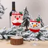 Décorations de Noël 2pcs Santa Claus Snowman Vers de vin Verre de couverture Table du dîner pour la maison Ornement Année 2023 Cadeaux