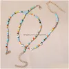 Beaded Neckor Fashion Jewelry Colorf Beads Halsband Dubbelskikt k￤rleksbrev sl￤pp leverans h￤ngsmycken DHBPM