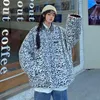 Giacca in pelle Chaqueta da donna Donna Leopardo Addensare Caldo Cappotto bifacciale Fodera in pelliccia di agnello finta Sciolto Harajuku Femme Capispalla invernale