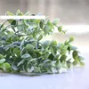 装飾的な花7枝/ブーケ人工ユーカリ多肉植物多肉植物DIY冬の偽の葉の白い緑の結婚式の家の装飾クラフト