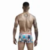 Mutande 2023 Marca SEOBEAN Biancheria intima stampata da uomo Boxer a U-convesso in cotone a vita bassa Pantaloncini boxer sexy traspiranti maschili