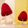 Berets 1 Set Warm Hats Twist Vuxen Parent-Child Sticked Hat Autumn and Winter Flätade mössa Caps för män Kvinnor Pullover