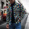 Jackets masculinos 2023 Creative Geométrico 3D Impressão Sportswear Jacket