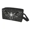 Cosmetic Bags Kawaii Gothic Death Head Skull Travel Toiletry Bag For Women Moth With Mandala Makeup Beauty Storage Dopp Kit