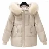 Women's Trench Coats Women Winter Coat Padded Hat Mid Length Down For Camping Clothing 2023