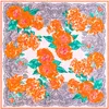 Foulards automne 100x100cm Style de mode sergé foulard en soie femmes dentelle Rose motif Turban foulard Bandana grand carré