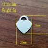 Pendant Necklaces 50pcs 20 25 2mm Smooth Love Heart Charms Stainless Steel Tag DIY Jewelry Findings Accessories