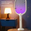Ongediertebestrijding Swatter Mosquito Lamp USB Oplaadbare elektrische insecten Killer Racket Doods 3-laags bug Zappers 0129