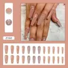 False Nails Cinnamon Broken Flash Nail Long Fake Tips Wearing Art Versatile Detachable DIY Manicure Decal