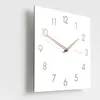 Relógios de parede relógio quadrado branco design moderno sala de estar de estar digital de personalidade de personalidade de moda