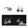 Navel Bell Button Rings Diamond Inlay Heart Shaped Puncture Jewelry Umbilical Nail Medical Steel Dance Belly Ring Accessories 3 2H Dh4Hk