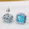 Stud -oorbellen diwenfu bohemia 925 zilveren sterling smaragd voor vrouwen cn (oorsprong) aretes de mujer sieraden orecchini