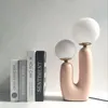 Bordslampor glas boll lampa grön rosa harts kropp nordisk kreativitet led belysning fixtur sovrum studie vardagsrum heminredning