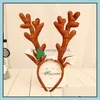 Kerstdecoraties Jaren Antler Hoofdband ADT Kinderen Nieuwheid Haarkleding Party Cartoon Doek Art WQ44 Drop Delivery Home Garden FES DH1HP