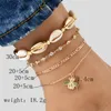 Anklets Boho For Women Shell Crystal Bee Pendant Foot Jewelry Summer Beach Leather Braided Rope Barefoot Anklet Set