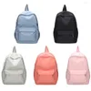 Bolsas de armazenamento Moda feminina cor de cor sólida Nylon Backpack School Escola de bolsas de grande capacidade Rucksack para adolescentes meninas#20