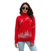 Suéteres femininos 2023 Christmas Sweater Feminino Snowflake Lantern Sleeve Sleeve European e American Knit