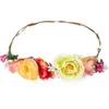 Dekorative Blumen 10 teile/los Frauen Kopfbedeckungen Große Tee Rose Blume Haarbänder Haarschmuck Für Braut Hochzeit Kopfschmuck