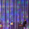 Strings Solar Powered Led Icicle Curtain String Light Waterproof Fairy Christmas Garland For Home Holiday Year Garden Lamp