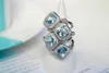 Cluster Rings SX Jewellery Solid 18K White Gold Nature 0.75ct Blue Aquamarine Gemstones For Women Fine Jewelry Presents