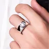 Bröllopsringar Luxury Silver Plated Men's Ring Natural Gem Engagement Zircon Exquisite Jewelry Christmas Lover's Gifts