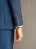 Costumes pour hommes Hommes Costume Bleu Royal Homme Mariage Fête Des Pères Cadeaux Simple Boutonnage Blazer Gilet Pantalon 2pcs Ensemble 3pcs Slim Fit 58 Plus La Taille
