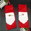 Christmas Decorations Santa Claus Gift Bags Red Wine Bottle Er Xmas Champagne Bag 31X13Cm Wq101 Drop Delivery Home Garden Festive Pa Dhkcs